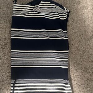Tommy Hilfiger Navy and White Striped Midi Dress